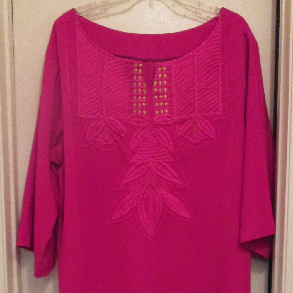 Wms. Plus Sz. 22W Red Tunic Pantsuit